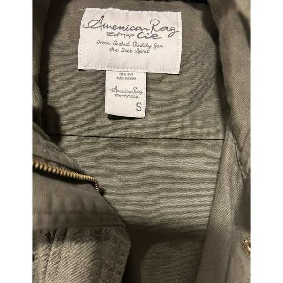 American Rag CIE Women's Green Size S Zip Hooded Utility Jacket - Picture 5 of 6